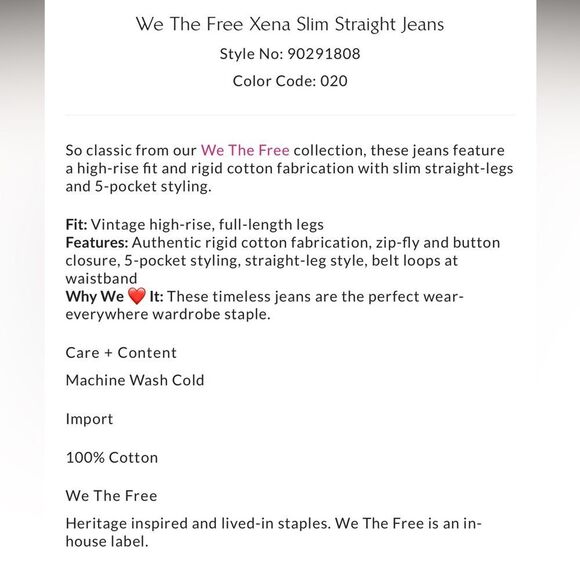 Free People We the Free Xena Slim Straight Jeans Union Blue - Picture 4 of 6